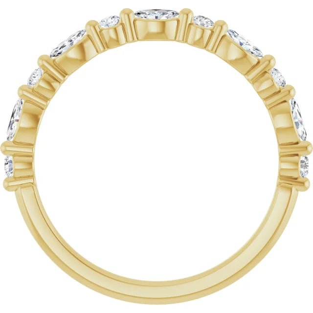 Marquise and Round Anniversary Band - Acadian Estates &amp; Custom