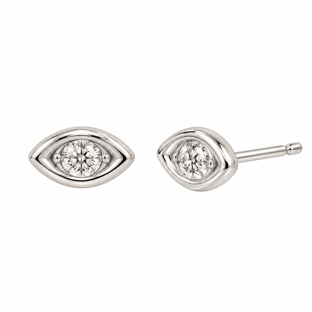 Marquise Shaped Round Diamond Studs - Acadian Estates & CustomEarrings