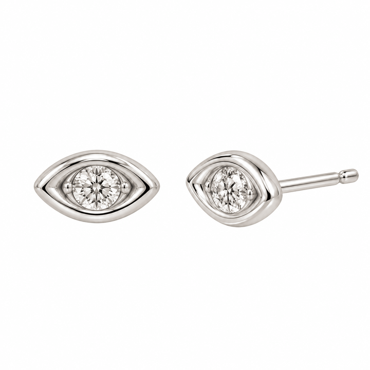 Marquise Shaped Round Diamond Studs - Acadian Estates &amp; CustomEarrings