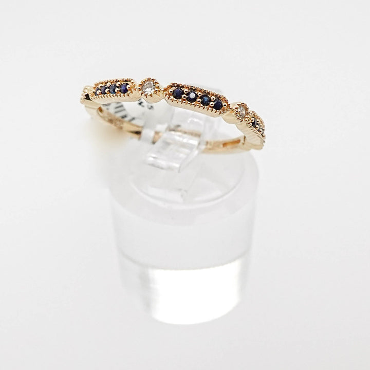 Milgrain Diamond and Sapphire Band - Acadian Estates &amp; CustomRing