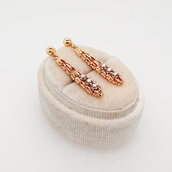 Millgrain Diamond Dangle Earrings - Acadian Estates &amp; CustomEarrings