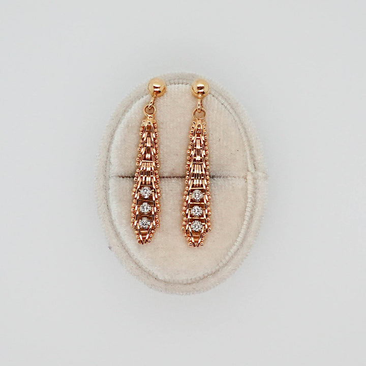 Millgrain Diamond Dangle Earrings - Acadian Estates &amp; CustomEarrings