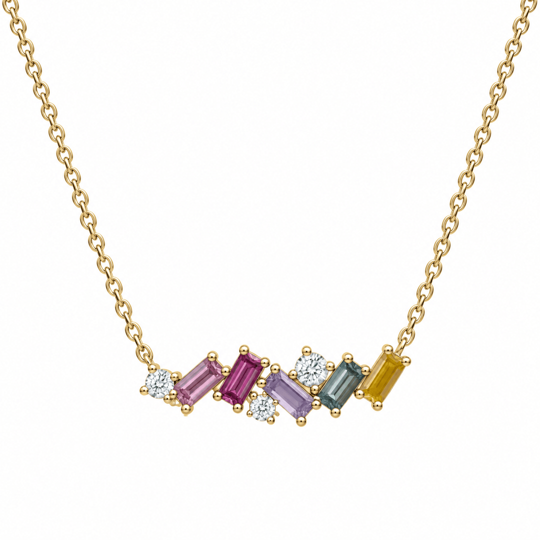 Multicolored Sapphire and Diamond Necklace - Acadian Estates & Customnecklace