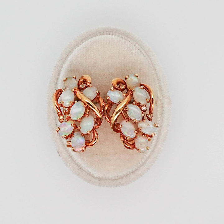 Opal and Diamond Statement Earrings - Acadian Estates &amp; CustomEarrings