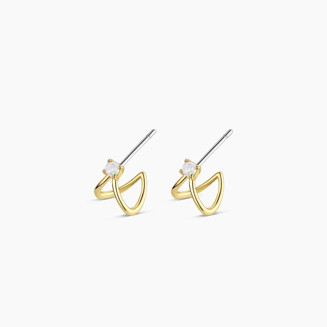 Opal Double Huggies - Acadian Estates & CustomEarrings