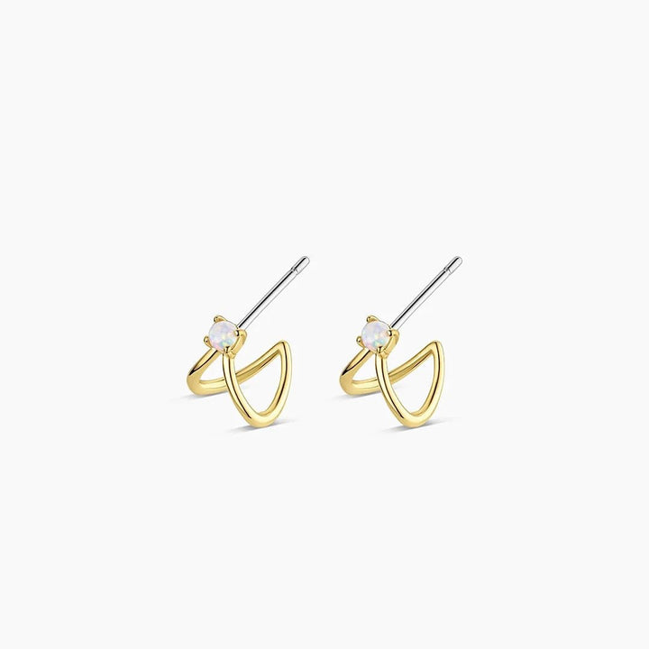 Opal Double Huggies - Acadian Estates &amp; CustomEarrings