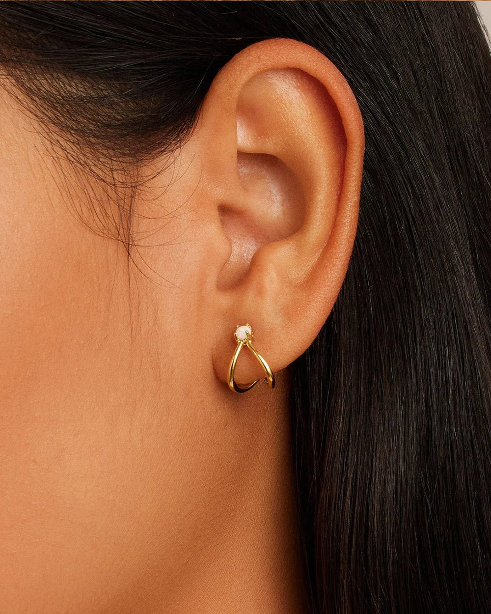 Opal Double Huggies - Acadian Estates & CustomEarrings