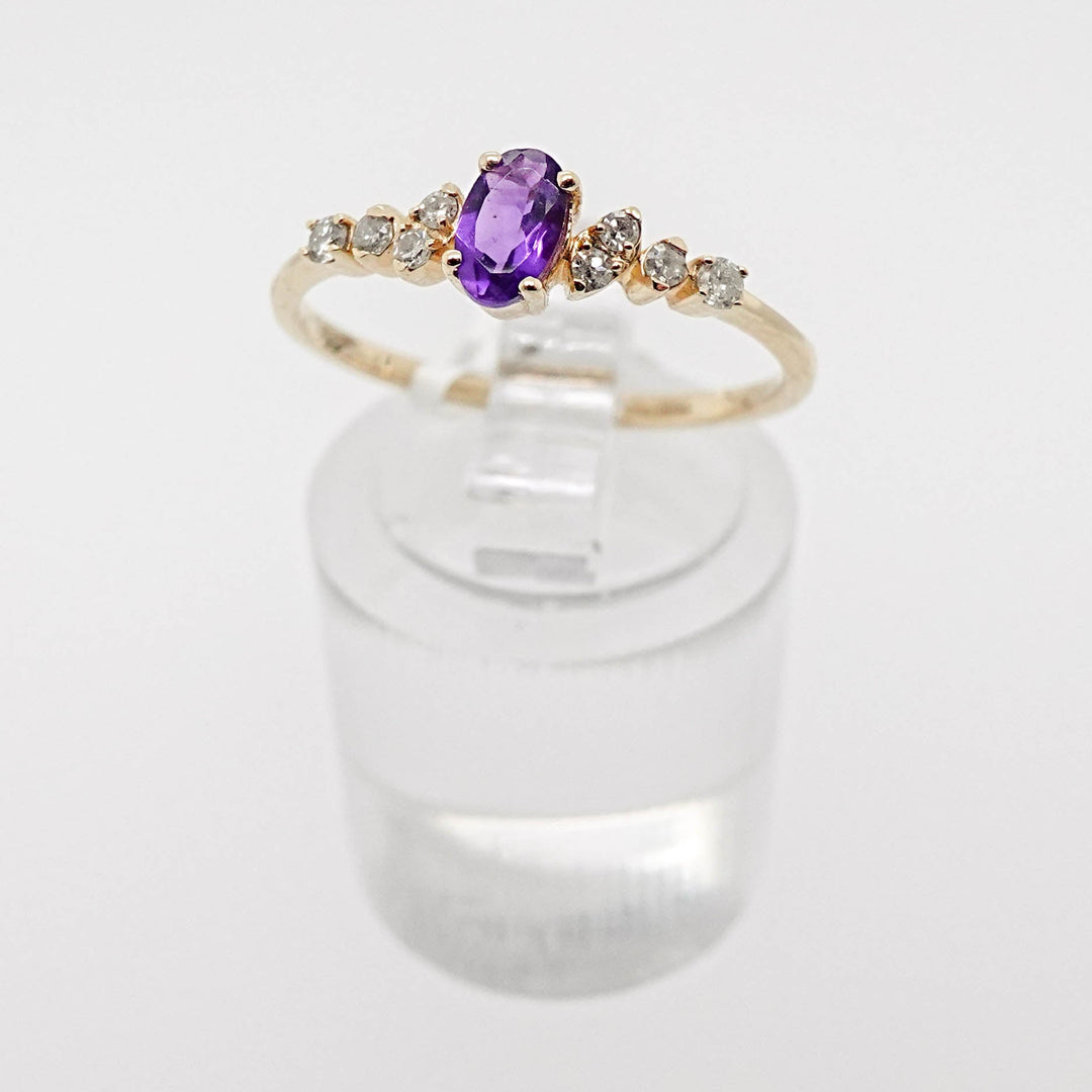Oval Amethyst Ring with Diamond Accents - Acadian Estates &amp; CustomRing