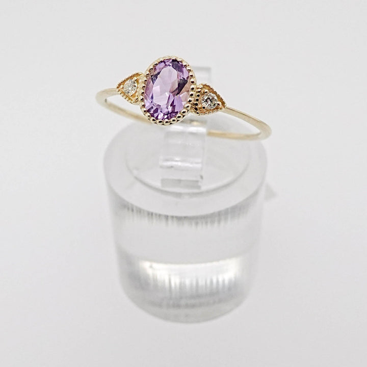 Oval Amethyst Ring with Diamond Accents - Acadian Estates &amp; CustomRing
