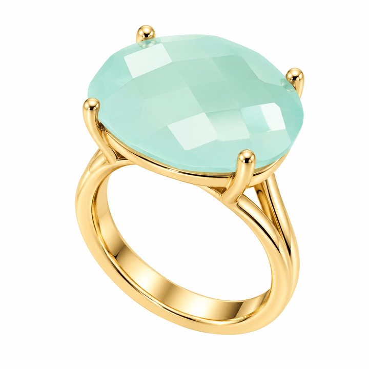 Oval Blue/Green Chalcedony Ring - Acadian Estates &amp; CustomRing