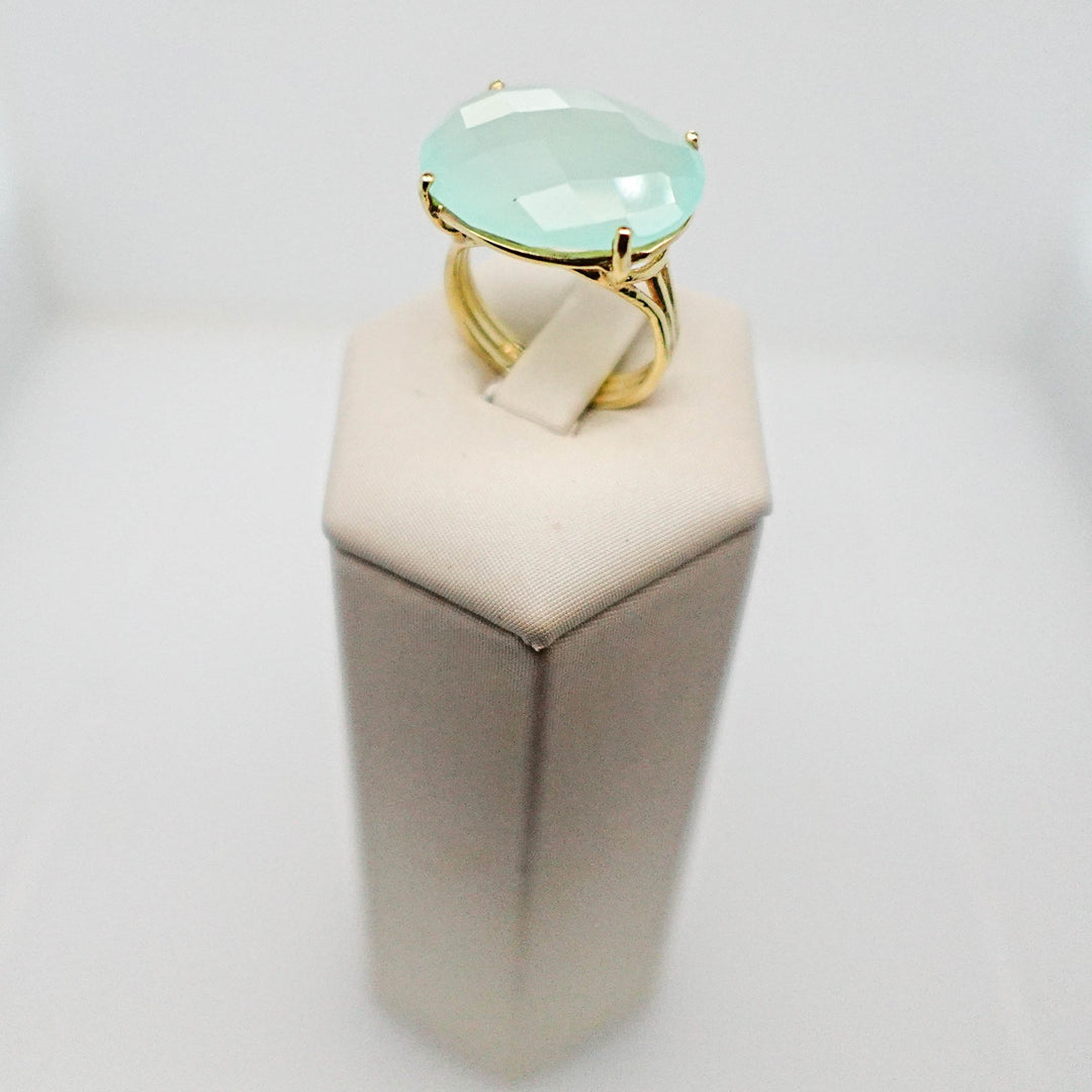 Oval Blue/Green Chalcedony Ring - Acadian Estates &amp; CustomRing