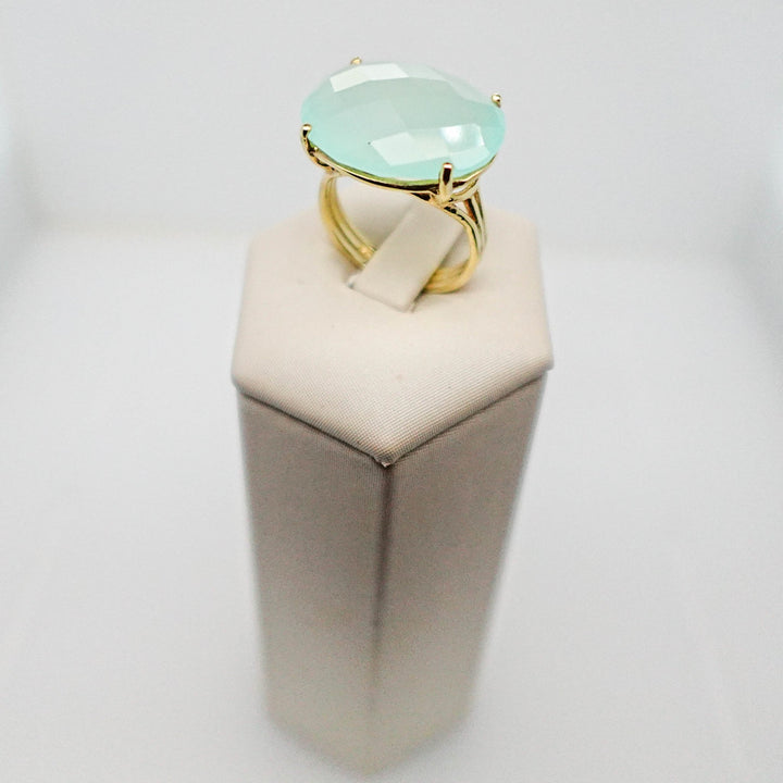 Oval Blue/Green Chalcedony Ring - Acadian Estates &amp; CustomRing