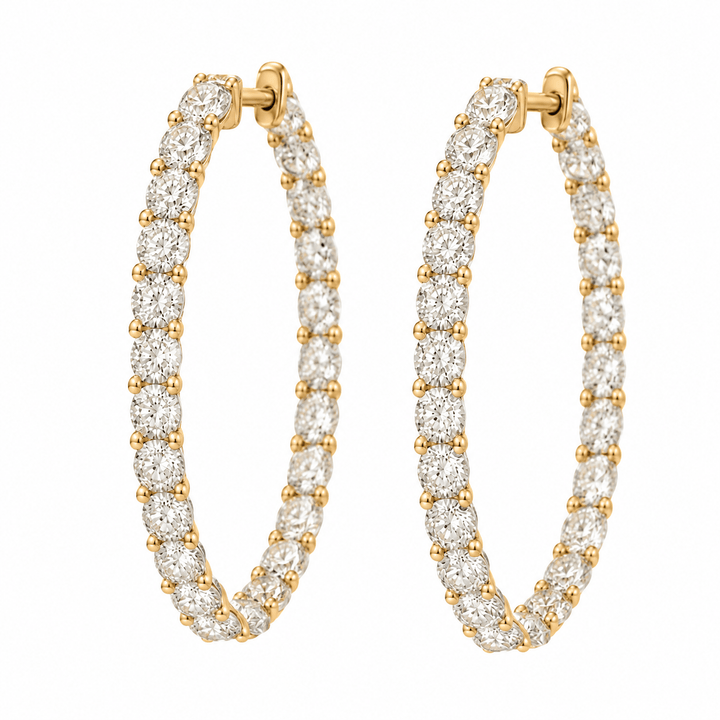 Oval Diamond Hoops - Acadian Estates &amp; CustomEarrings