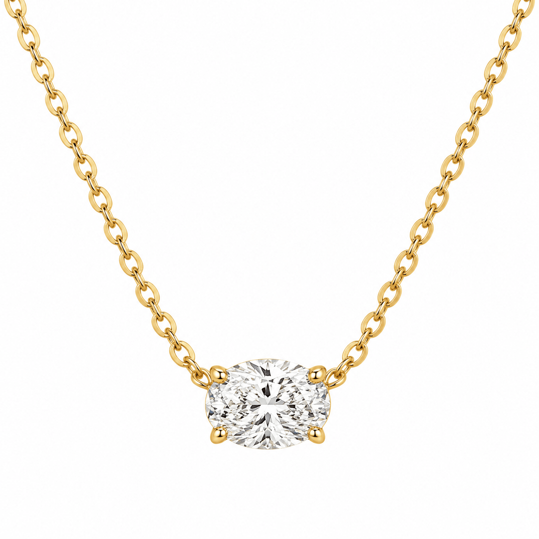 Oval Diamond Pendant Necklace - Acadian Estates & Customnecklace