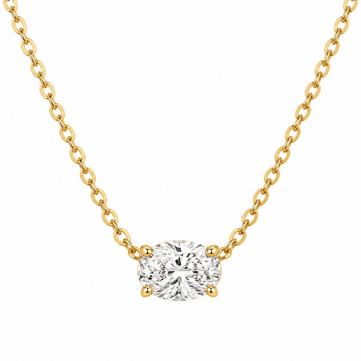 Oval Diamond Pendant Necklace - Acadian Estates &amp; Customnecklace