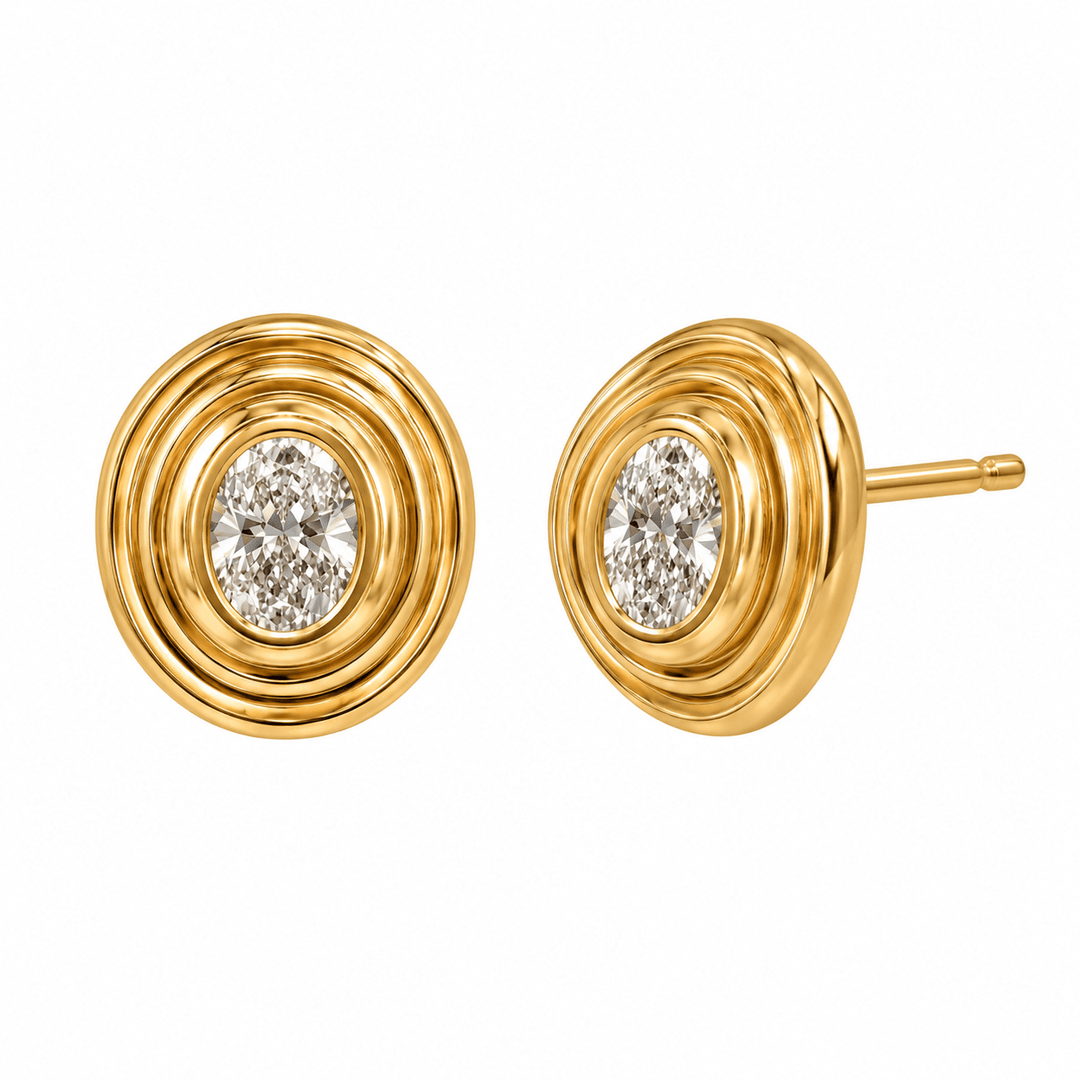 Oval Diamond Studs - Acadian Estates & CustomEarrings