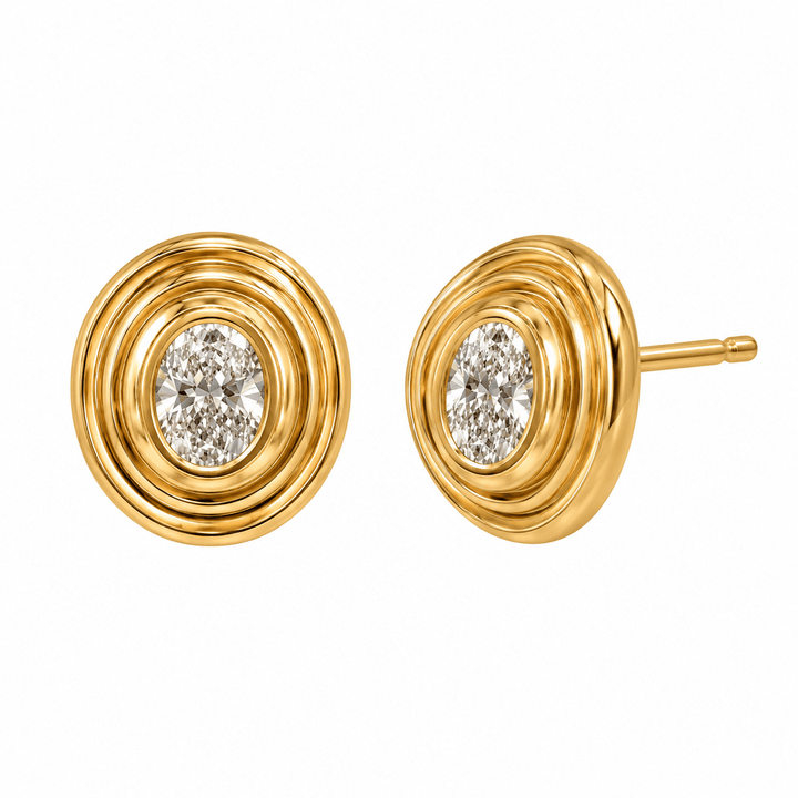 Oval Diamond Studs - Acadian Estates &amp; CustomEarrings