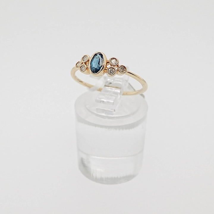 Oval London Blue Topaz Ring with Diamond Accents - Acadian Estates &amp; CustomRing