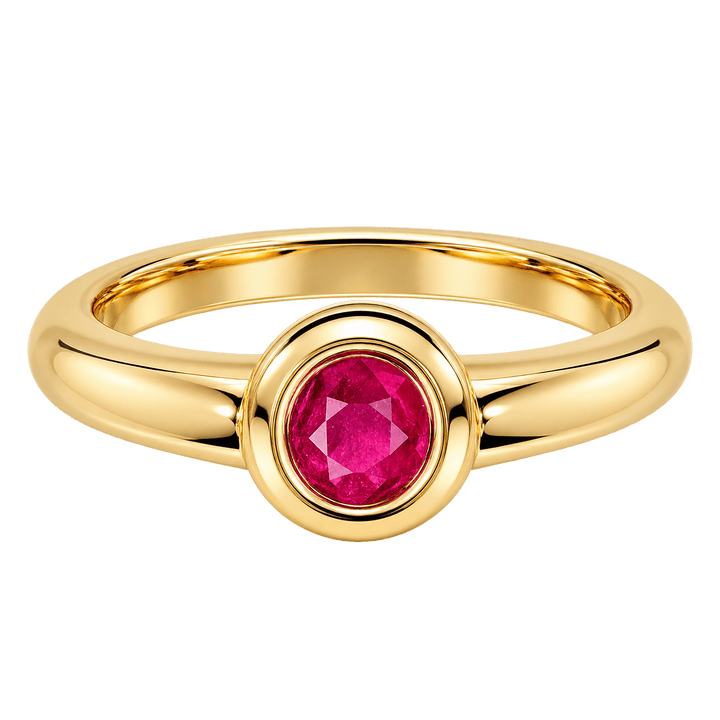 Oval Ruby Bezel Set Solitaire Ring - Acadian Estates &amp; CustomRing