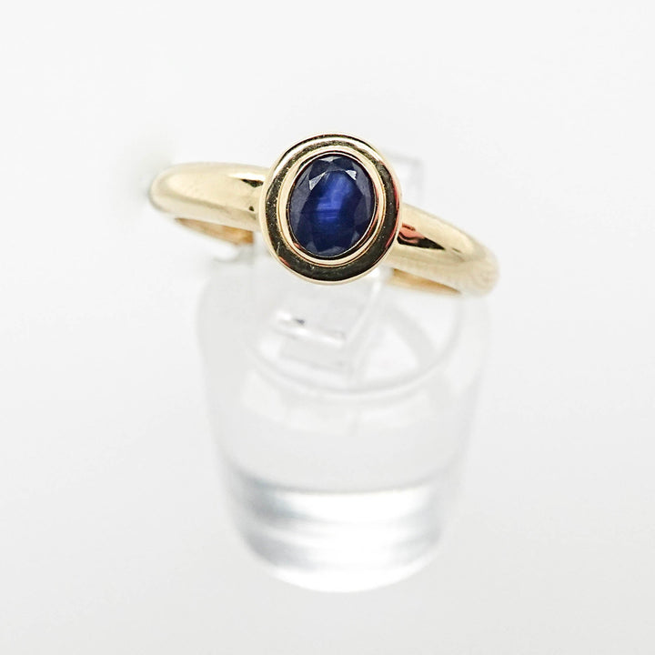 Oval Sapphire Bezel Set Solitaire Ring - Acadian Estates &amp; CustomRing