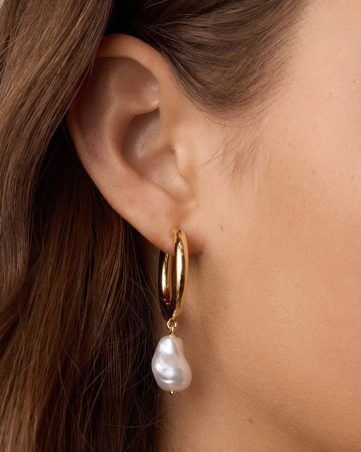 Oversized Gold Hoop with Pearls - Acadian Estates &amp; CustomEarrings