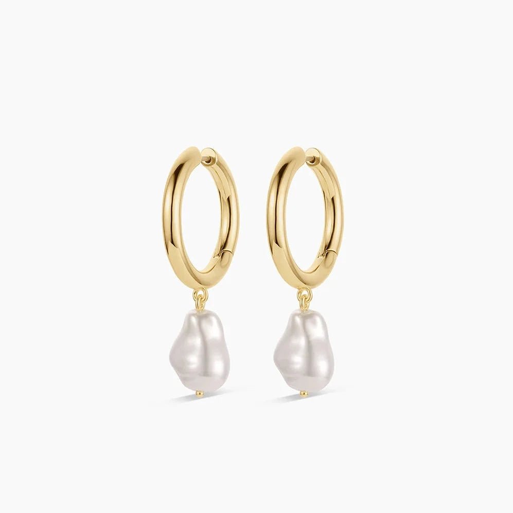 Oversized Gold Hoop with Pearls - Acadian Estates & CustomEarrings
