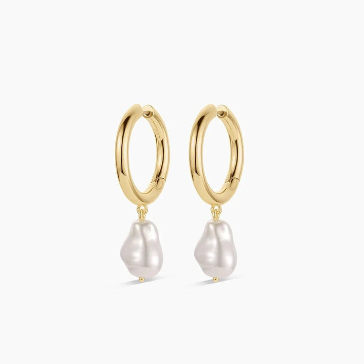 Oversized Gold Hoop with Pearls - Acadian Estates &amp; CustomEarrings