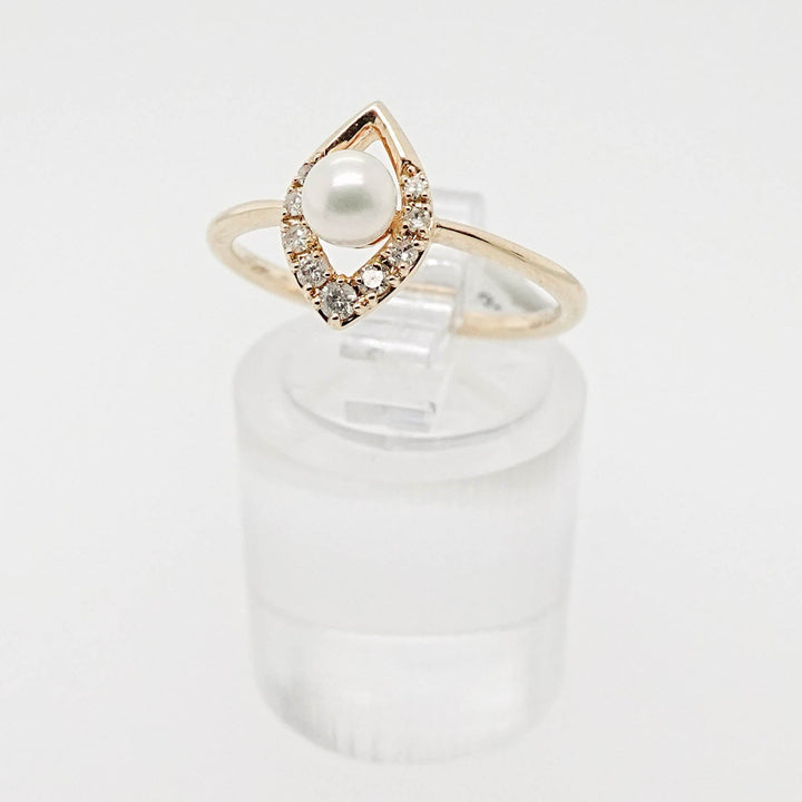 Pearl and Diamond Halo Ring - Acadian Estates &amp; CustomRing