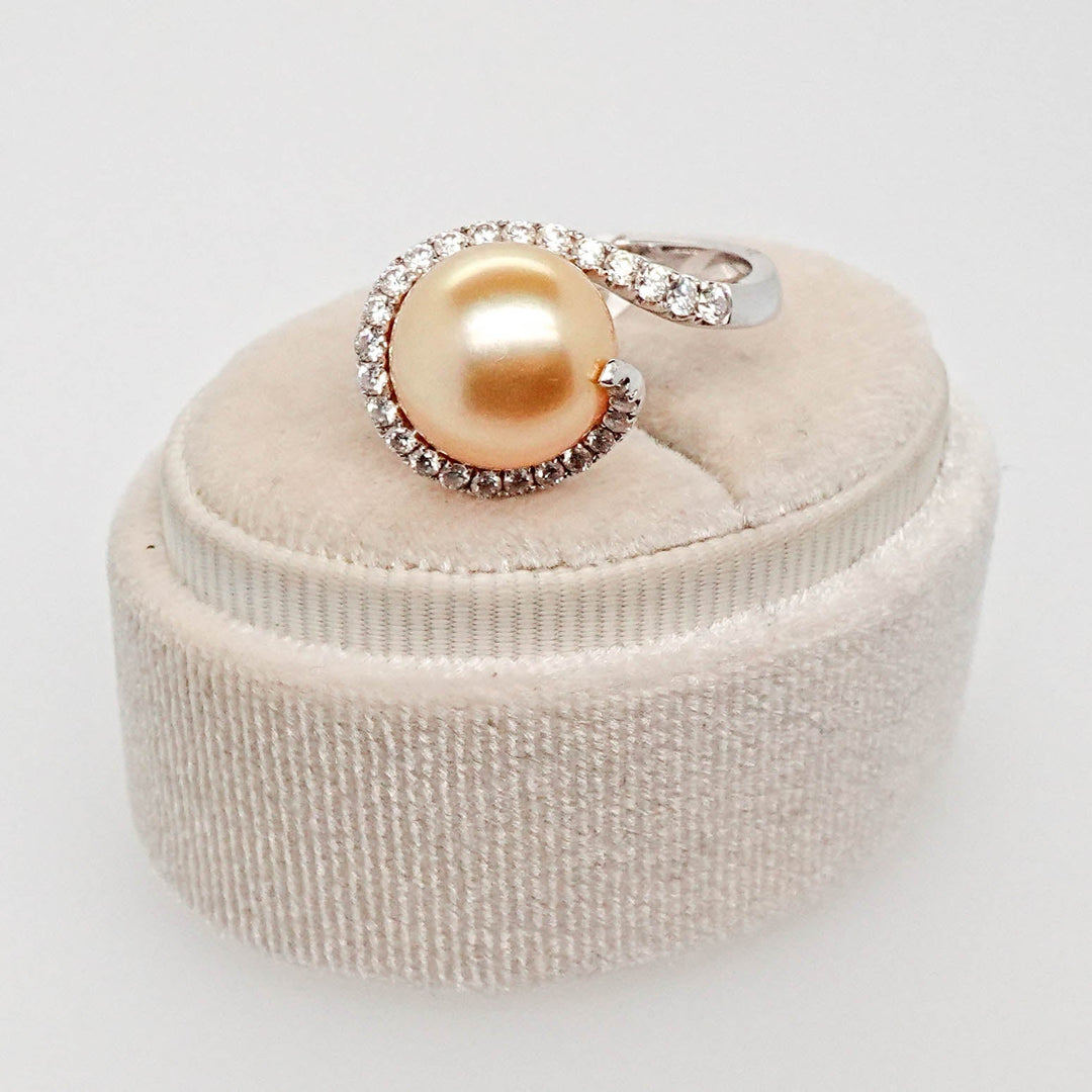 Pearl and Diamond Ring - Acadian Estates &amp; CustomRing
