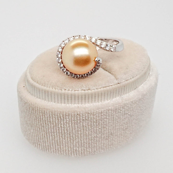 Pearl and Diamond Ring - Acadian Estates &amp; CustomRing