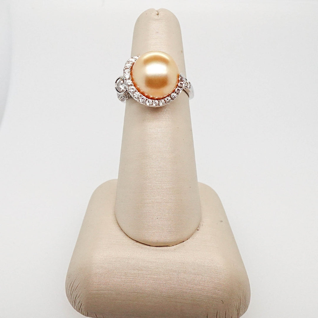 Pearl and Diamond Ring - Acadian Estates &amp; CustomRing