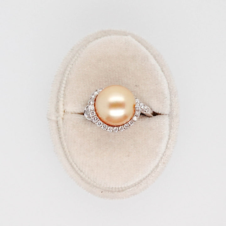 Pearl and Diamond Ring - Acadian Estates &amp; CustomRing
