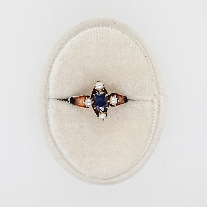 Pearl and Sapphire Ring - Acadian Estates &amp; CustomRing