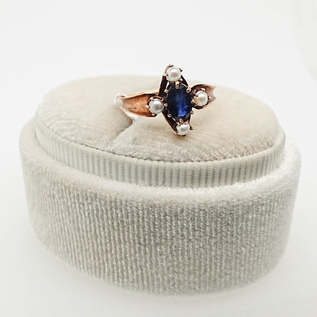 Pearl and Sapphire Ring - Acadian Estates &amp; CustomRing