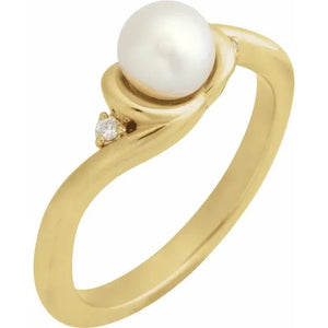 Pearl & Diamond Ring - Acadian Estates & Custom