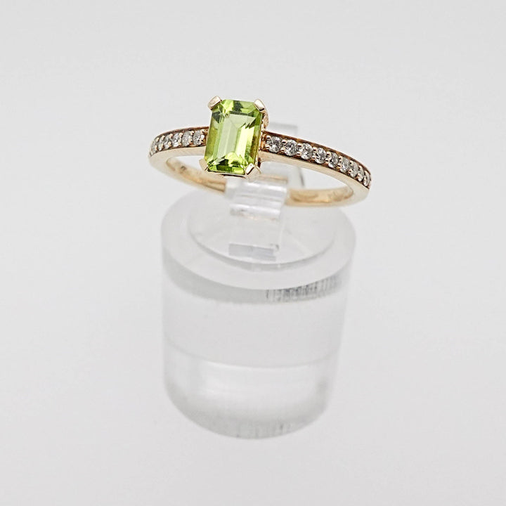 Peridot Ring with Diamond Band - Acadian Estates &amp; CustomRing