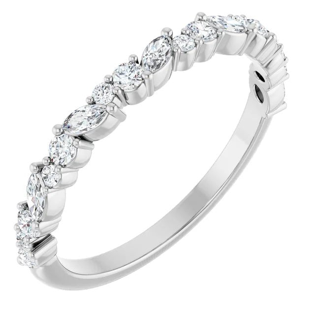 Petite Marquise and Round Band - Acadian Estates &amp; Custom