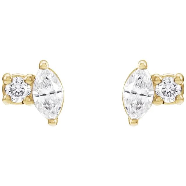 Petite Marquise & Round Studs - Acadian Estates & CustomEarrings