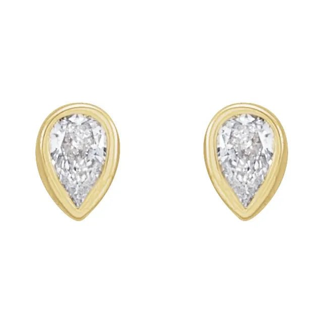 Petite Pear Diamond Studs - Acadian Estates & Custom