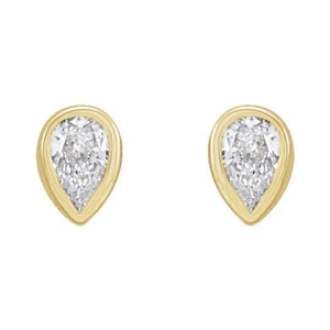 Petite Pear Diamond Studs - Acadian Estates & Custom