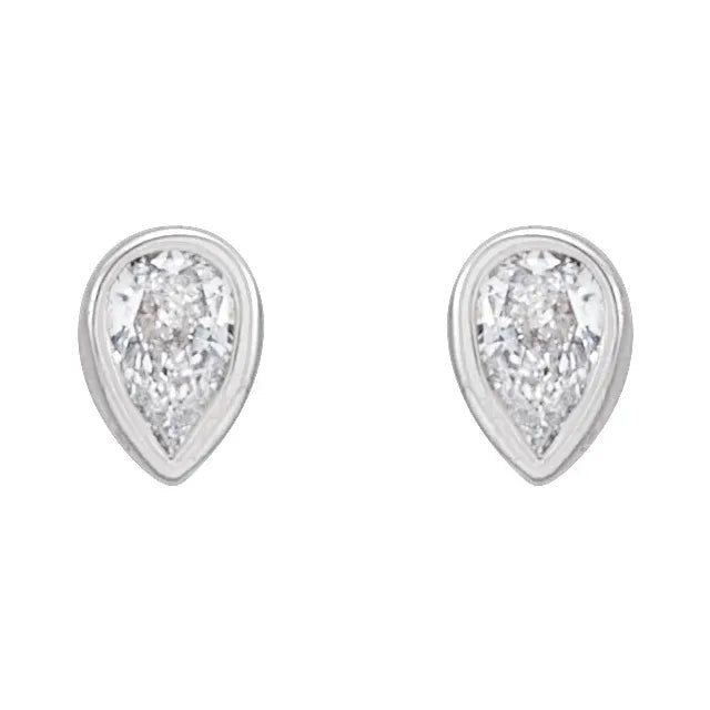 Petite Pear Diamond Studs - Acadian Estates & Custom