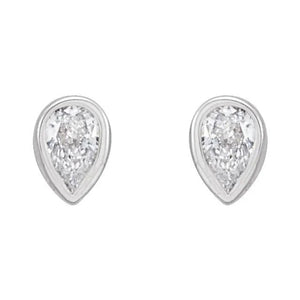 Petite Pear Diamond Studs - Acadian Estates & Custom