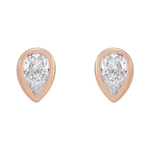 Petite Pear Diamond Studs - Acadian Estates & Custom