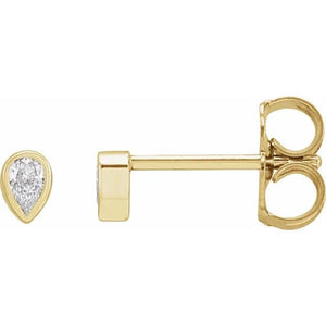 Petite Pear Diamond Studs - Acadian Estates & Custom