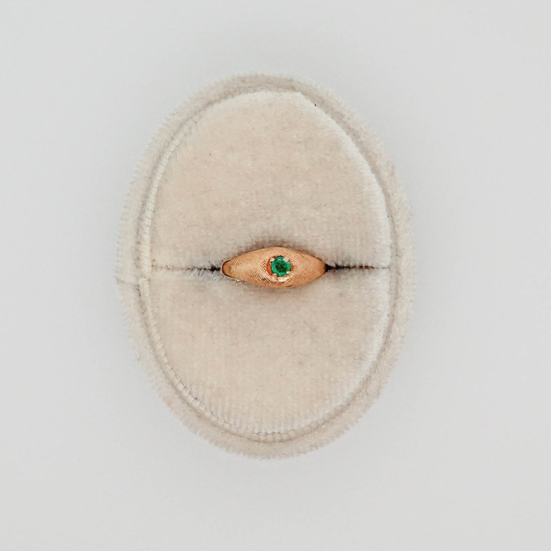 Petite Round Cut Emerald Ring - Acadian Estates &amp; CustomRing