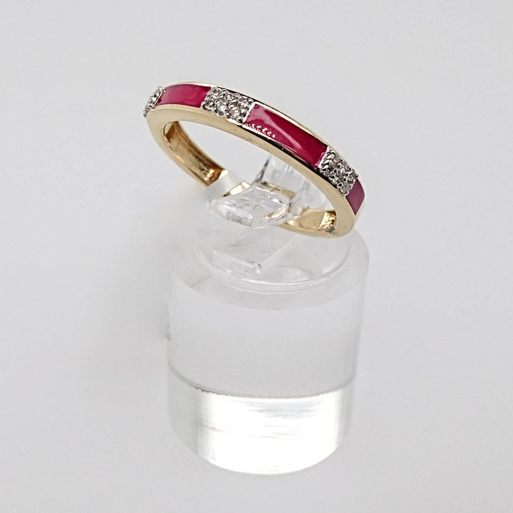Red Enamel and Diamond Ring - Acadian Estates &amp; CustomRing