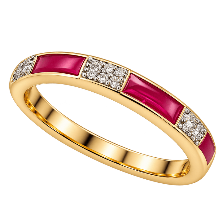 Red Enamel and Diamond Ring - Acadian Estates &amp; CustomRing