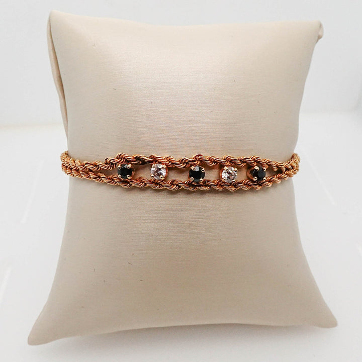 Rope Bracelet with Blue and White CZ - Acadian Estates &amp; CustomBracelet
