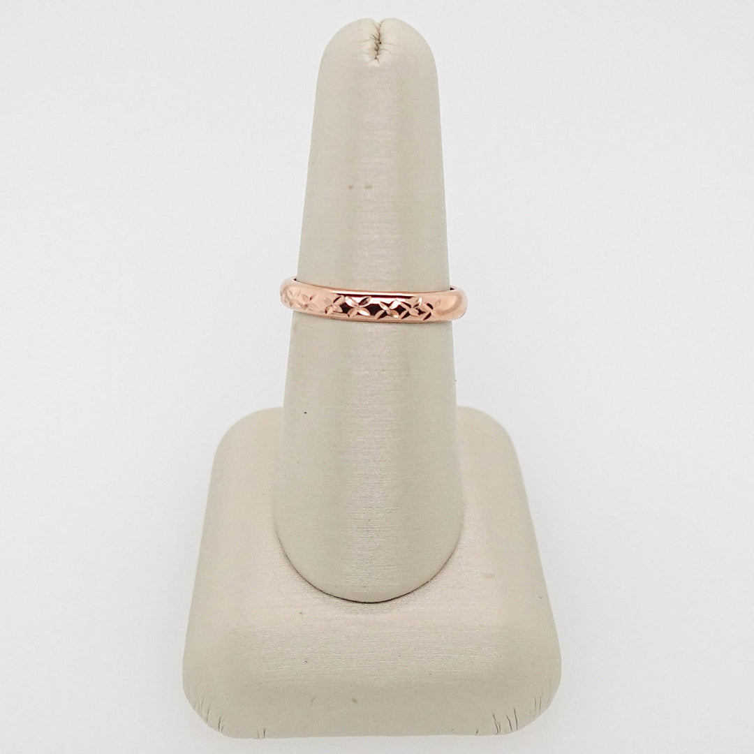 Rose Gold Etched Dome Band - Acadian Estates &amp; CustomRing