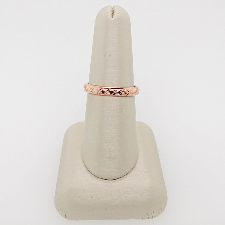Rose Gold Etched Dome Band - Acadian Estates &amp; CustomRing